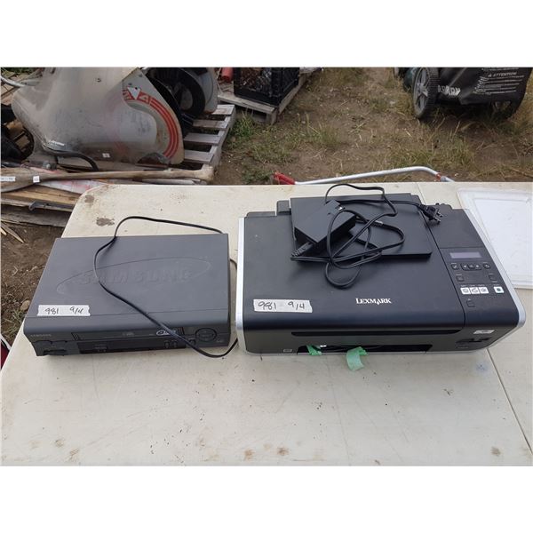 VHS Player & Lexmark All In One Printer