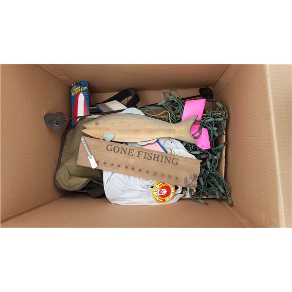 Lot Fishing Items & Christmas Lights Etc.