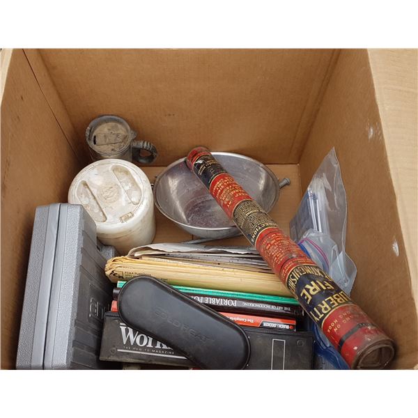 Lot Woodworking Books  & Antique Fire Extinguisher