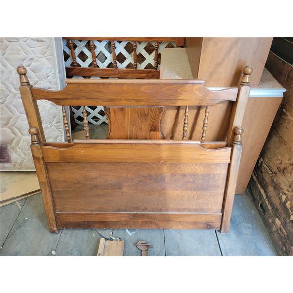 twin bed including mattress, box spring, frame and headboard/footboard - needs cleaning