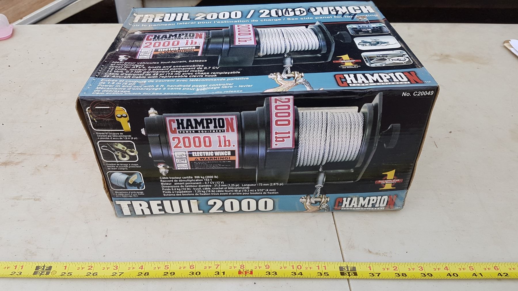 Champion 2000LB Winch NIB
