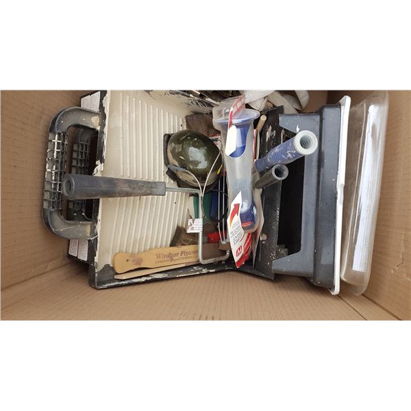 Lot Painting Supplies & Rachet Straps ( Missing Straps)