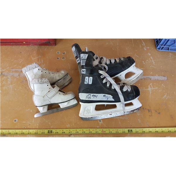 2 Pairs Skates Sz. Unknown