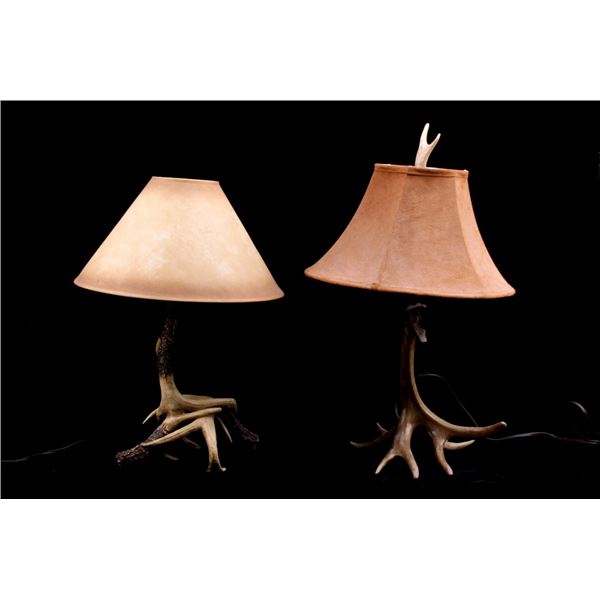 Antler Electric Lamps Pair circa Late 1900's