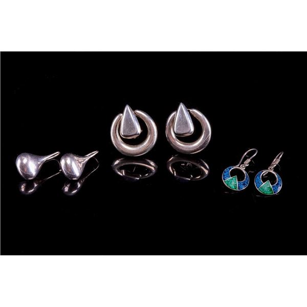 Taxco, Mexico Sterling Silver & Turquoise Earrings