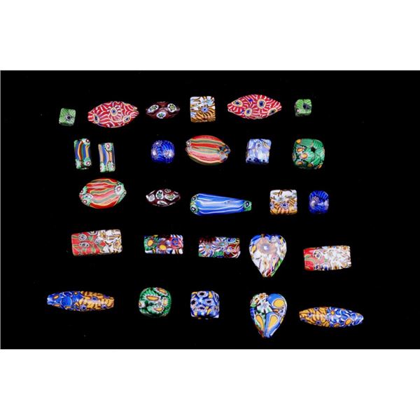 Unique 1920's Venetian Millefiori Beads