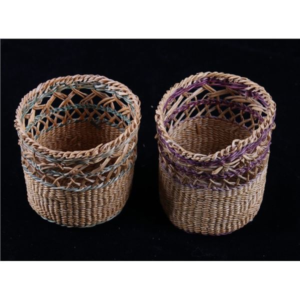 Papago American Indian Small Hand Woven Baskets
