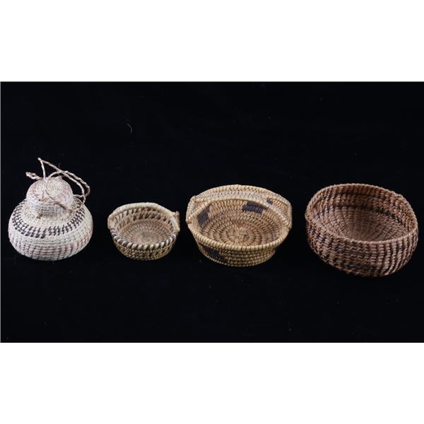 Papago Native American Hand Woven Small Baskets