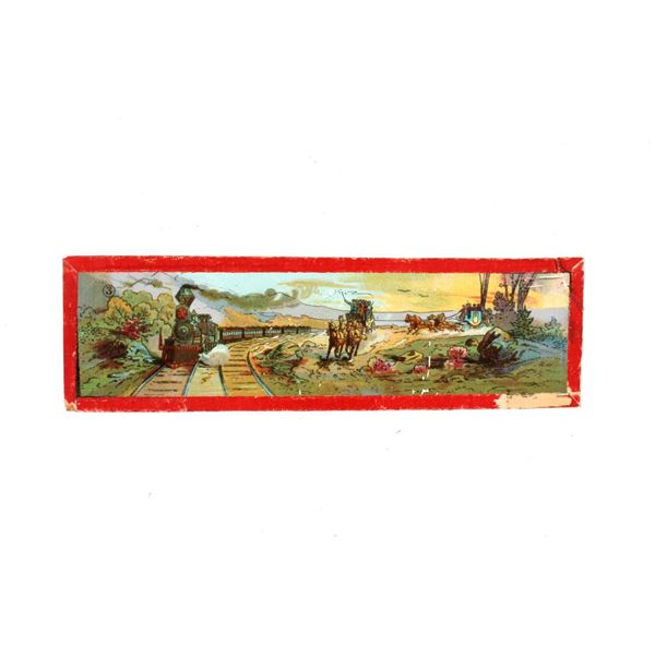 Western Scene Reverse Glass Painting C. 1920's