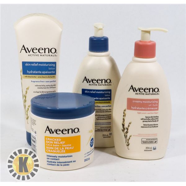BAG OF ASSORTED AVEENO LOTION
