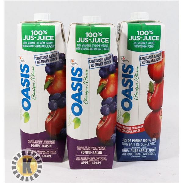 BAG OF 3 960ML OASIS JUICE