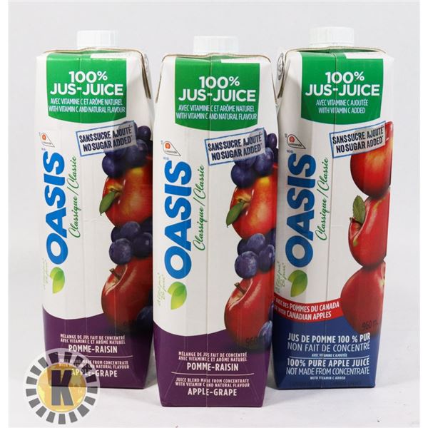 BAG OF 3 960ML OASIS JUICE