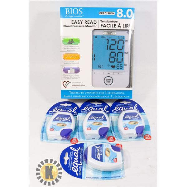 BLOOD PRESSURE MONITOR & EQUAL TABLETS