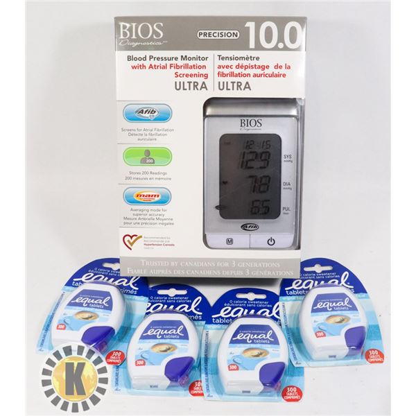 BLOOD PRESSURE MONITOR & EQUAL TABLETS