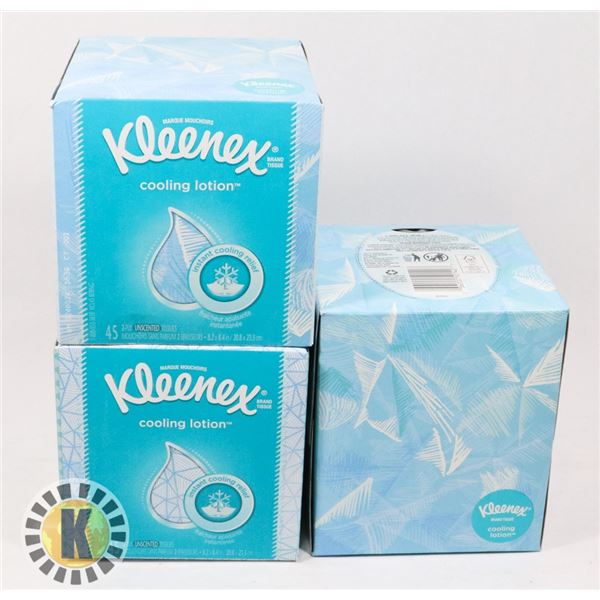 3 BOXES OF KLEENEX