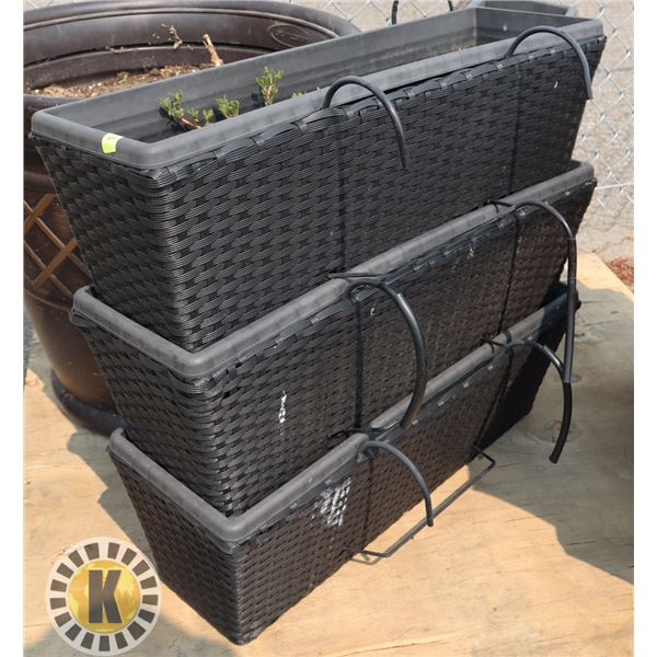 LOT OF THREE WINDOW HANGING PLANTERS