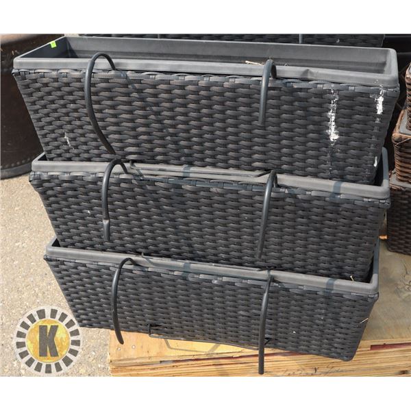 LOT OF THREE WINDOW HANGING PLANTERS