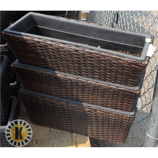 LOT OF THREE BROWN RECTANGULAR WINDOW MOUNT