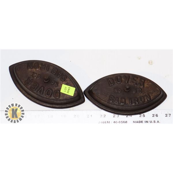 TWO VINTAGE SAD IRONS