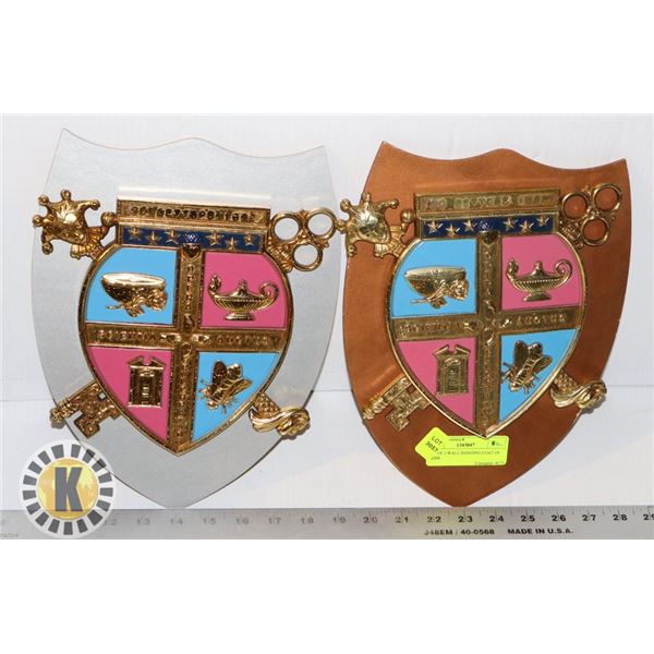 SET OF 2 WALL HANGING COAT OF ARMS