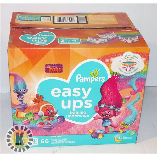 CASE OF 66 PAMPERS SIZE 3T-4T DIAPERS