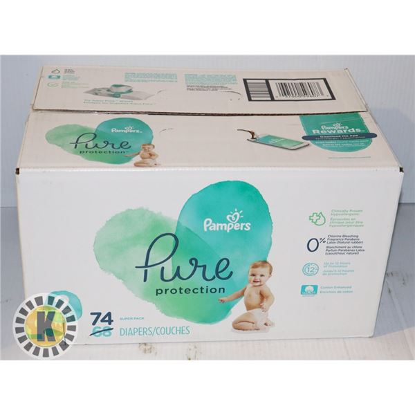 CASE OF 74 PAMPERS SIZE 2 DIAPERS