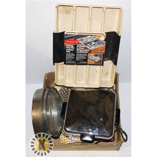 WAFFLE MAKER AND OTHER KITCHEN UTENSILS