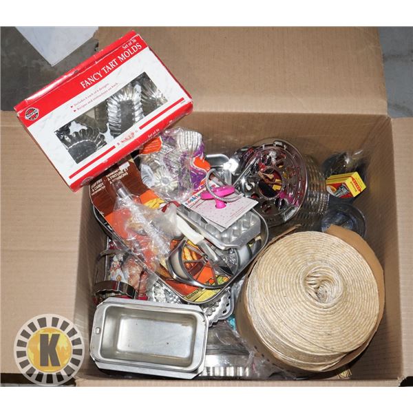 ASSORTED HOME SUPPLIES INCLUDING BAKING UTENSILS