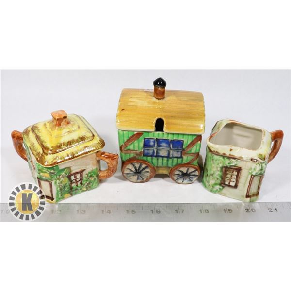 COLLECTIBLE CARAVAN AND CREAM AND SUGAR SET