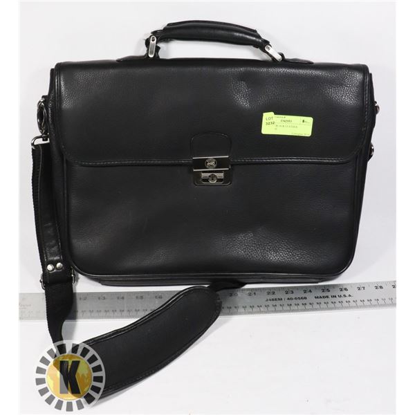 MANCINI BLACK LEATHER BRIEFCASE