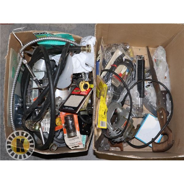 VERY LARGE BOX OF ASSORTED HARDWARE/TOOLS