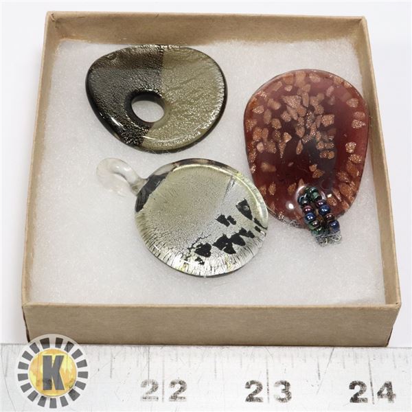 3 UNIQUE GLASS PENDANTS