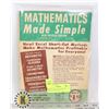 Image 1 : VINTAGE "MATHEMATICS MADE SIMPLE" PUBLISH DATE 19