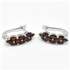 Image 3 : SILVER GARNET(3.6CT) RHODIUM PLATED EARRINGS