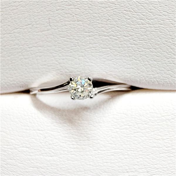 10K WHITE GOLD DIAMOND (S-I, H-I)(0.21CT) RING