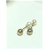 Image 1 : SILVER FRESH WATER PEARL 2IN1 EARRINGS