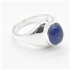 Image 2 : SILVER LAPIS(4.35CT)  RHODIUM PLATED MENS RING