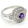 Image 4 : SILVER AMETHYST CZ(1.8CT) RHODIUM PLATED RING