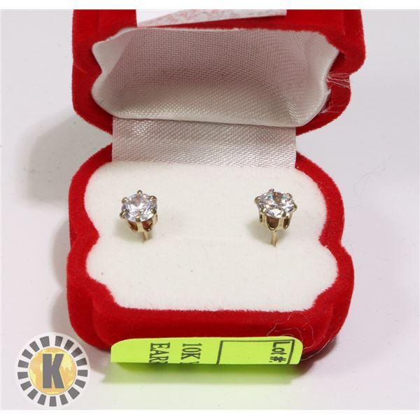 10K YELLOW GOLD CUBIC ZIRCONIA  EARRINGS