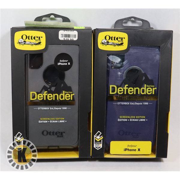 LOT OF TWO NEW IPHONE X OTTER HEAVY DUTY CASES