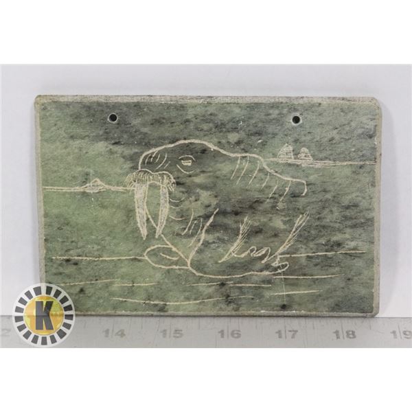 INUIT SOAPSTONE CARVING - ARTIST SIGNED