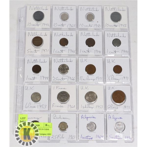 6 DIFFERENT COUNTRIES 20 COINS