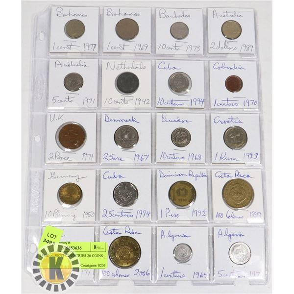 14 DIFFERENT COUNTRIES 20 COINS