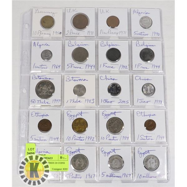 9 DIFFERENT COUNTRIES 20 COINS