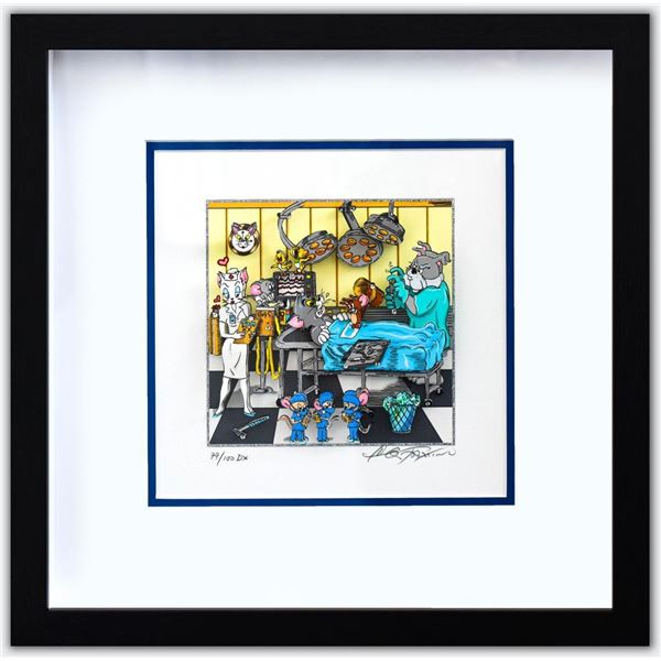 Charles Fazzino- 3D Construction Silkscreen Serigraph "TOM & JERRY’S SURGICAL CATASTROPHE"
