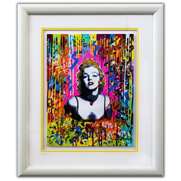 Nastya Rovenskaya- Original Mixed Media on Paper "Pink Marilyn"