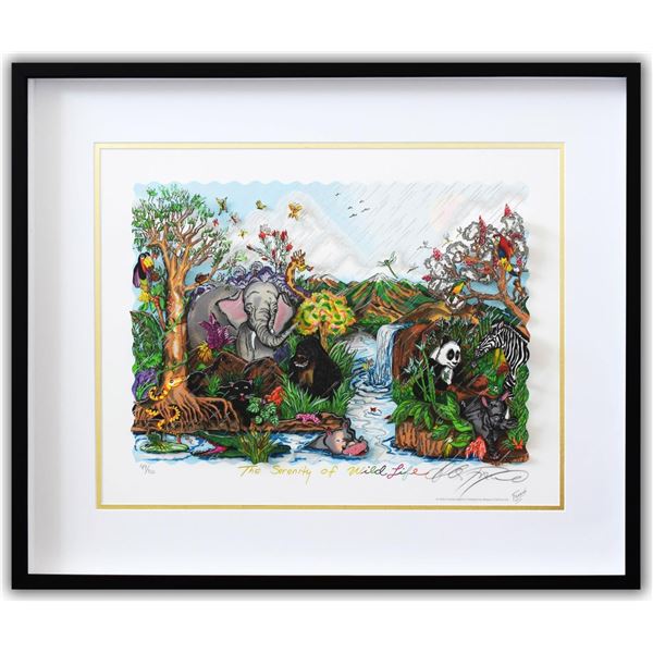 Charles Fazzino- 3D Construction Silkscreen Serigraph "The Serenity Of The Wildlife"