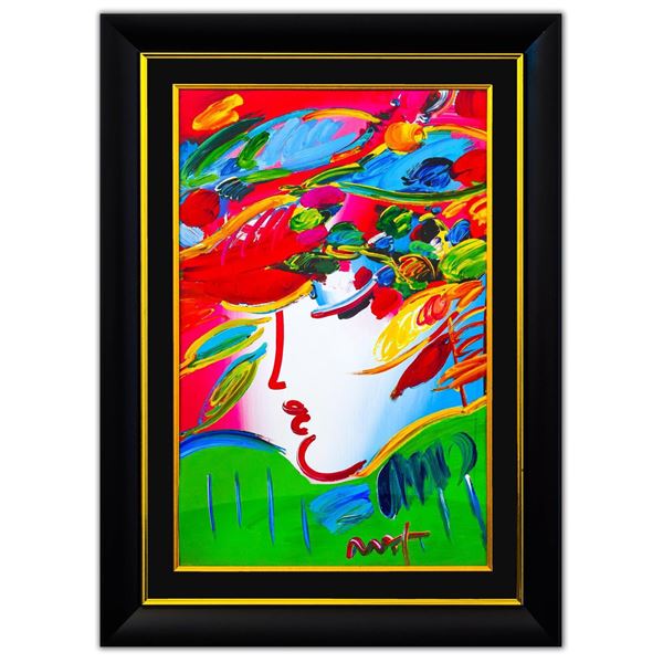 Peter Max- Original Mixed Media "Blushing Beauty"