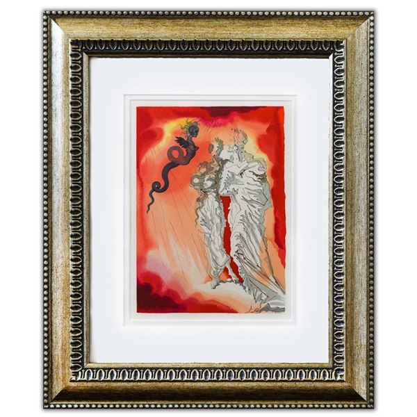 Salvador Dali- Original Color Woodcut on B.F.K. Rives Paper "Inferno 21"