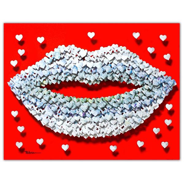 Patricia Govezensky- Original 3D Metal Art on Wood "Lips"